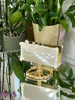 Gül Model Napkin Holder – Silver-Plated Body with Golden Base