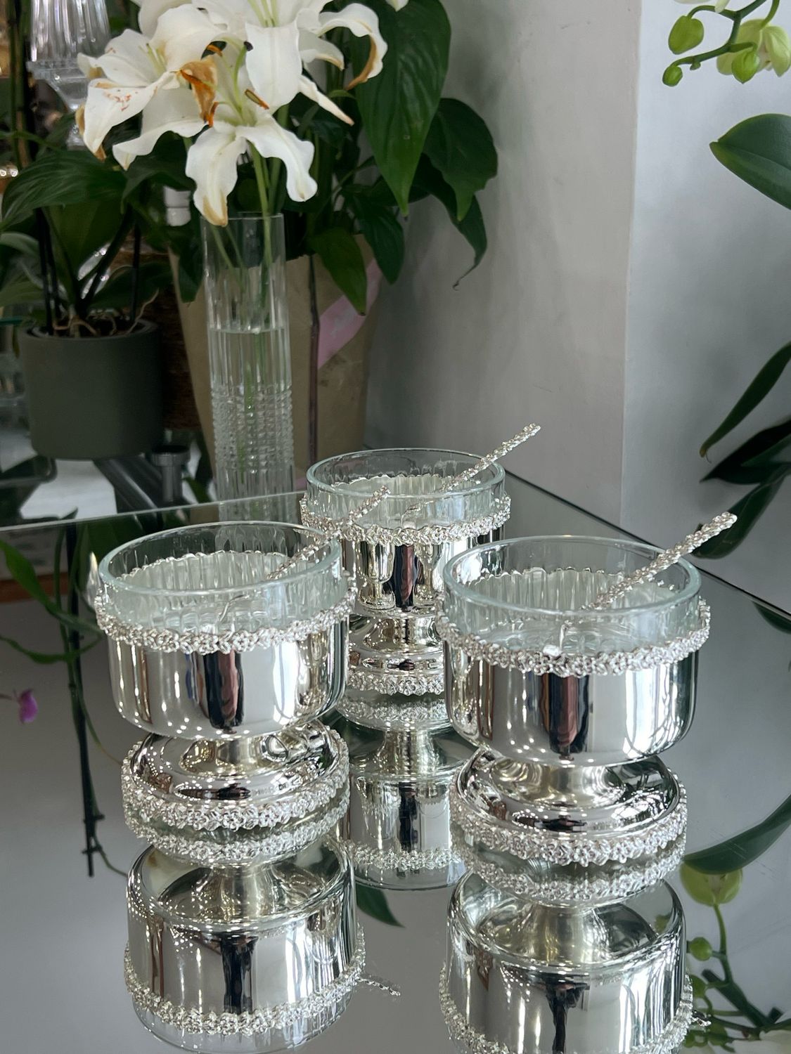 Mini Çiçek Dessert Cup with Spoon