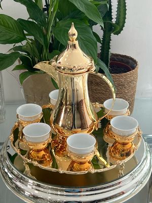 Coffee cups set with coffee pot