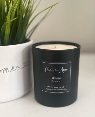 Orange Blossom Black Candle