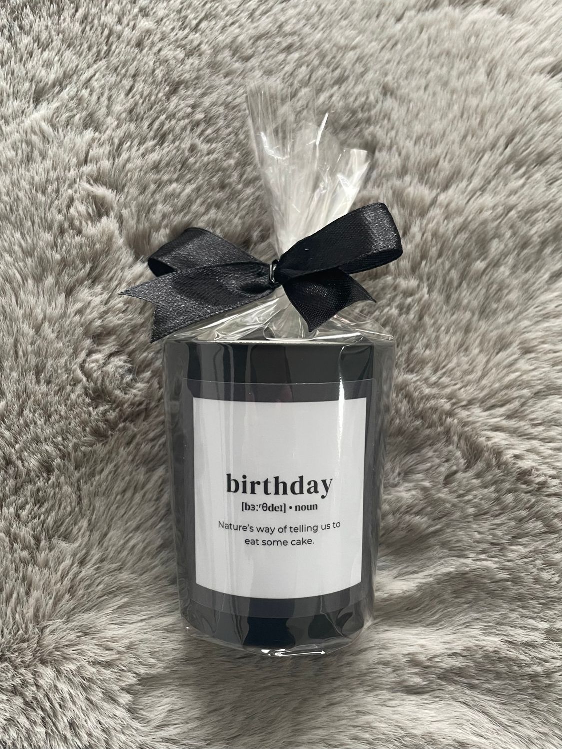 &#39;Birthday&#39; Gift - Black Votive Candle