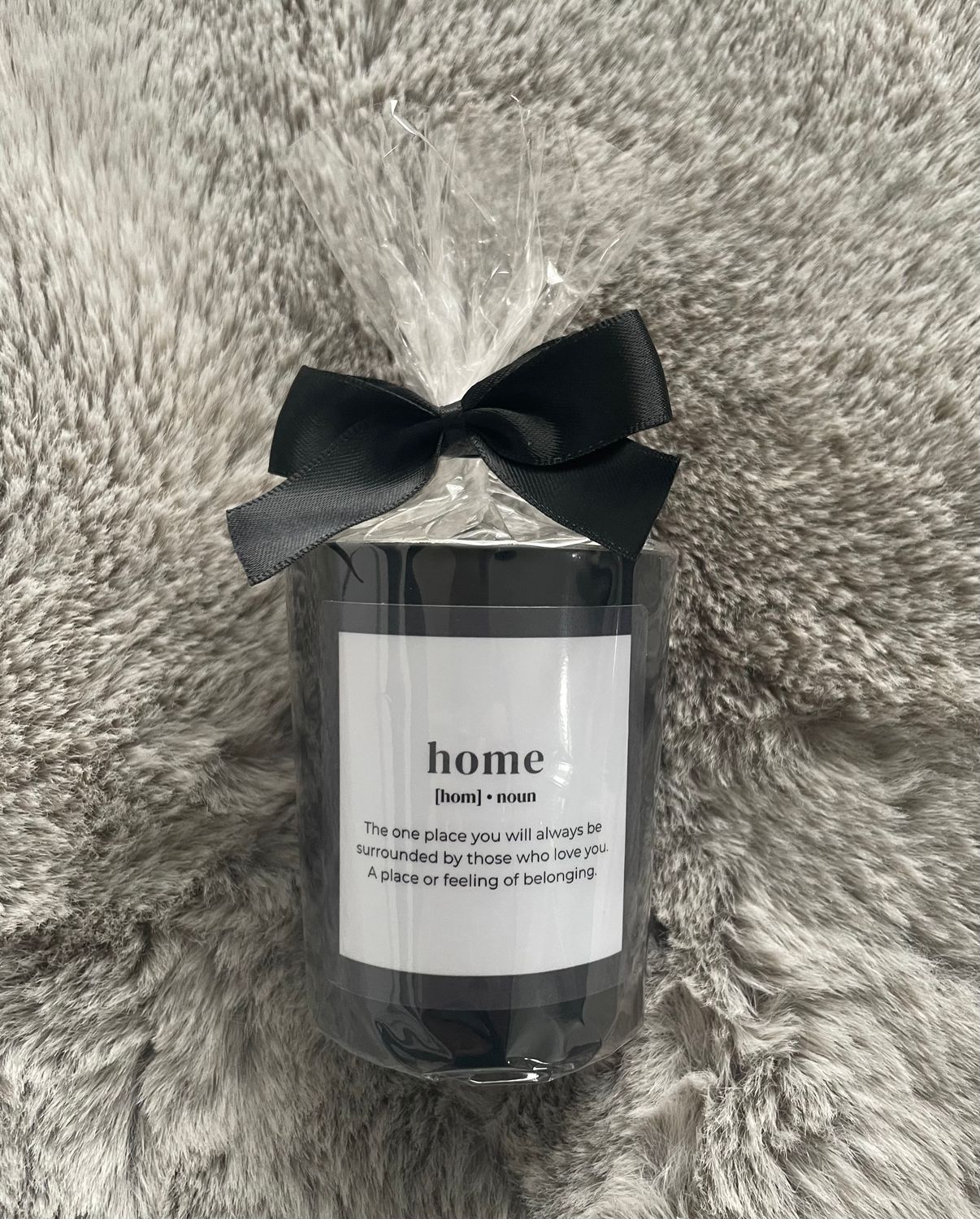 &#39;Home&#39; Gift - Black Votive Candle