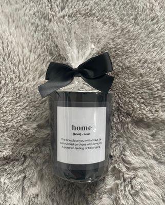 &#39;Home&#39; Gift - Black Votive Candle