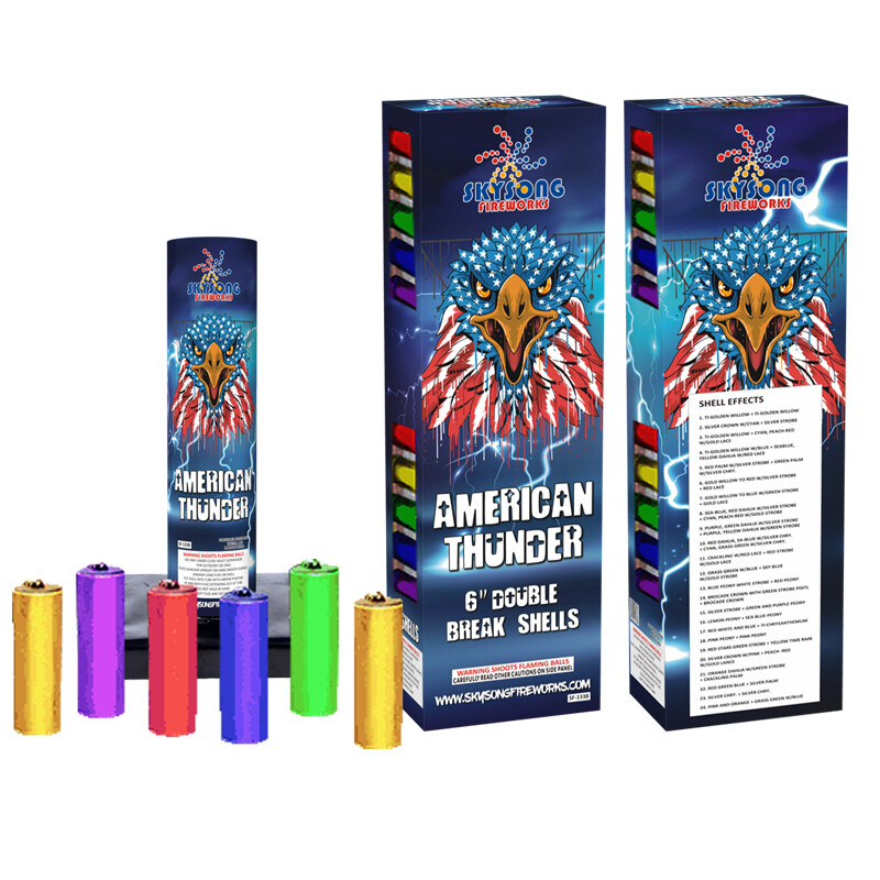 AMERICAN THUNDER 6" CANISTER SHELLS DOUBLE BREAK