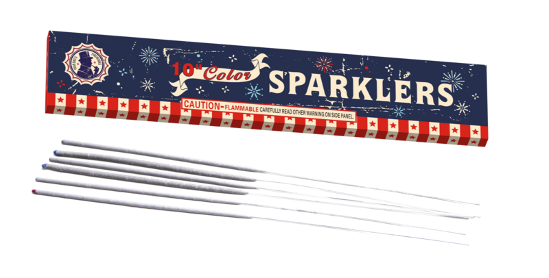 10IN COLOR SPARKLERS - METAL