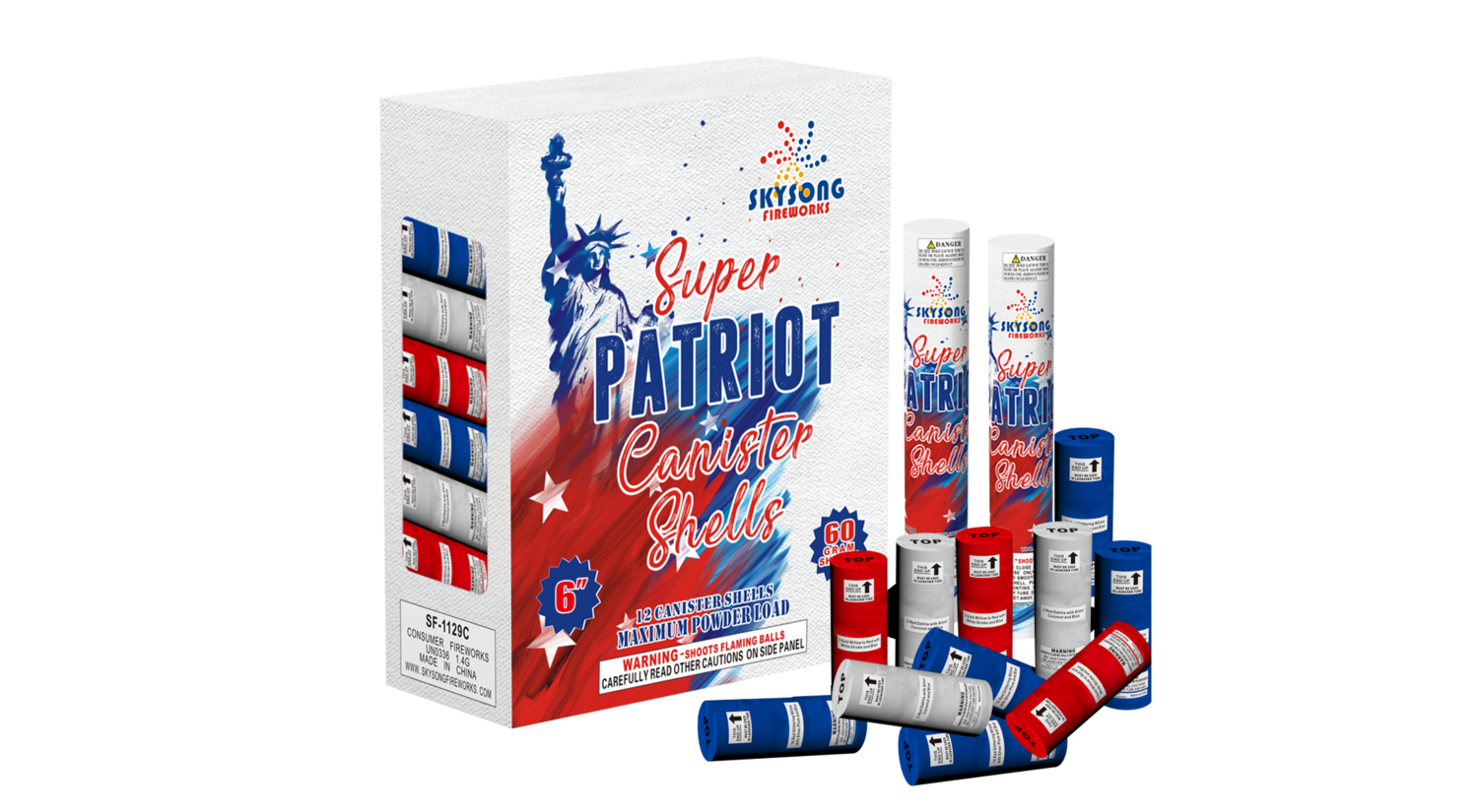 SUPER PATRIOT 6IN CANISTER SHELLS