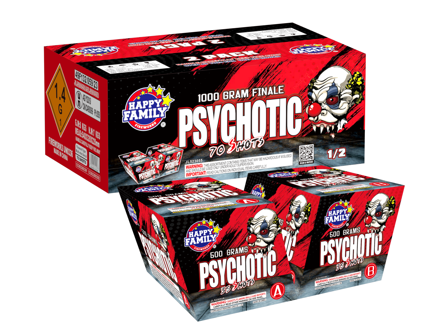 PSYCHOTIC 35 SHOTS L/R TOTAL 70 SHOTS