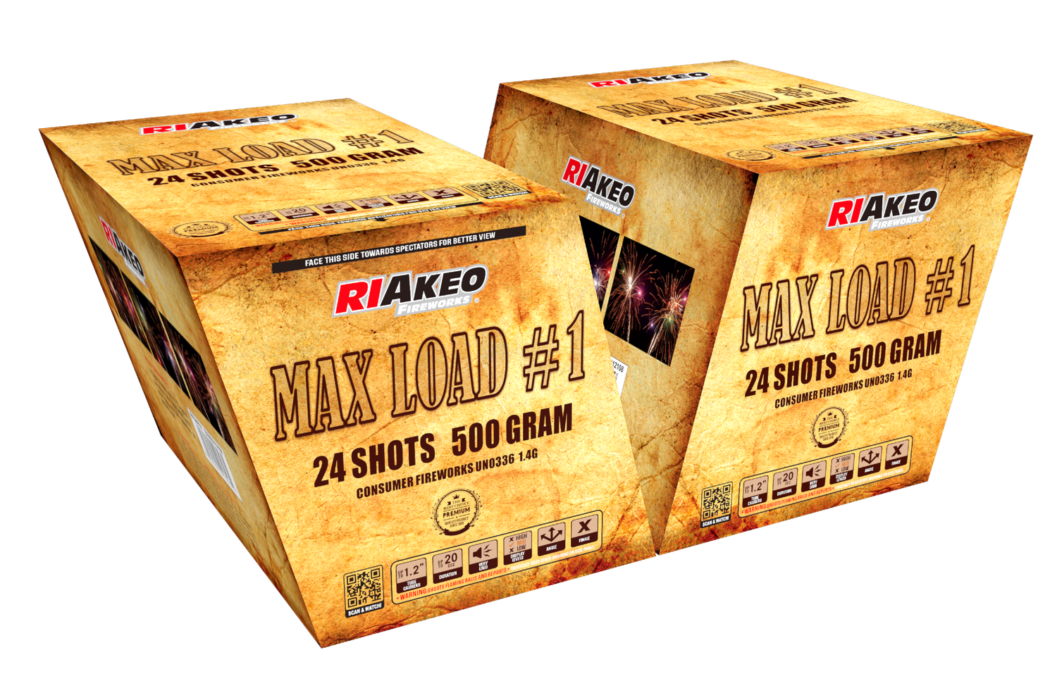 MAX LOAD 1 24 SHOTS L/R TOTAL 48 SHOTS