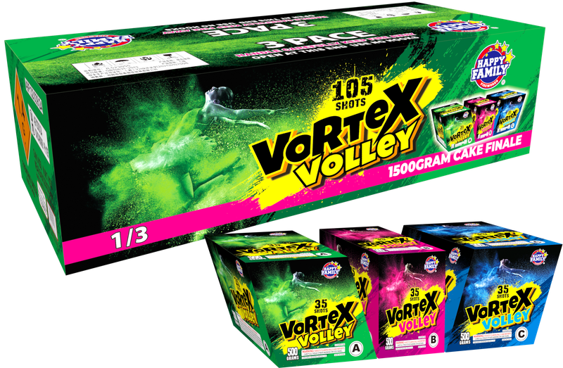 VORTEX VOLLEY 35 SHOTS L/I/R TOTAL 105 SHOTS
