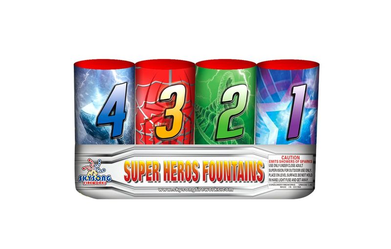 SUPER HEROS 4 FOUNTAINS ASSORTED