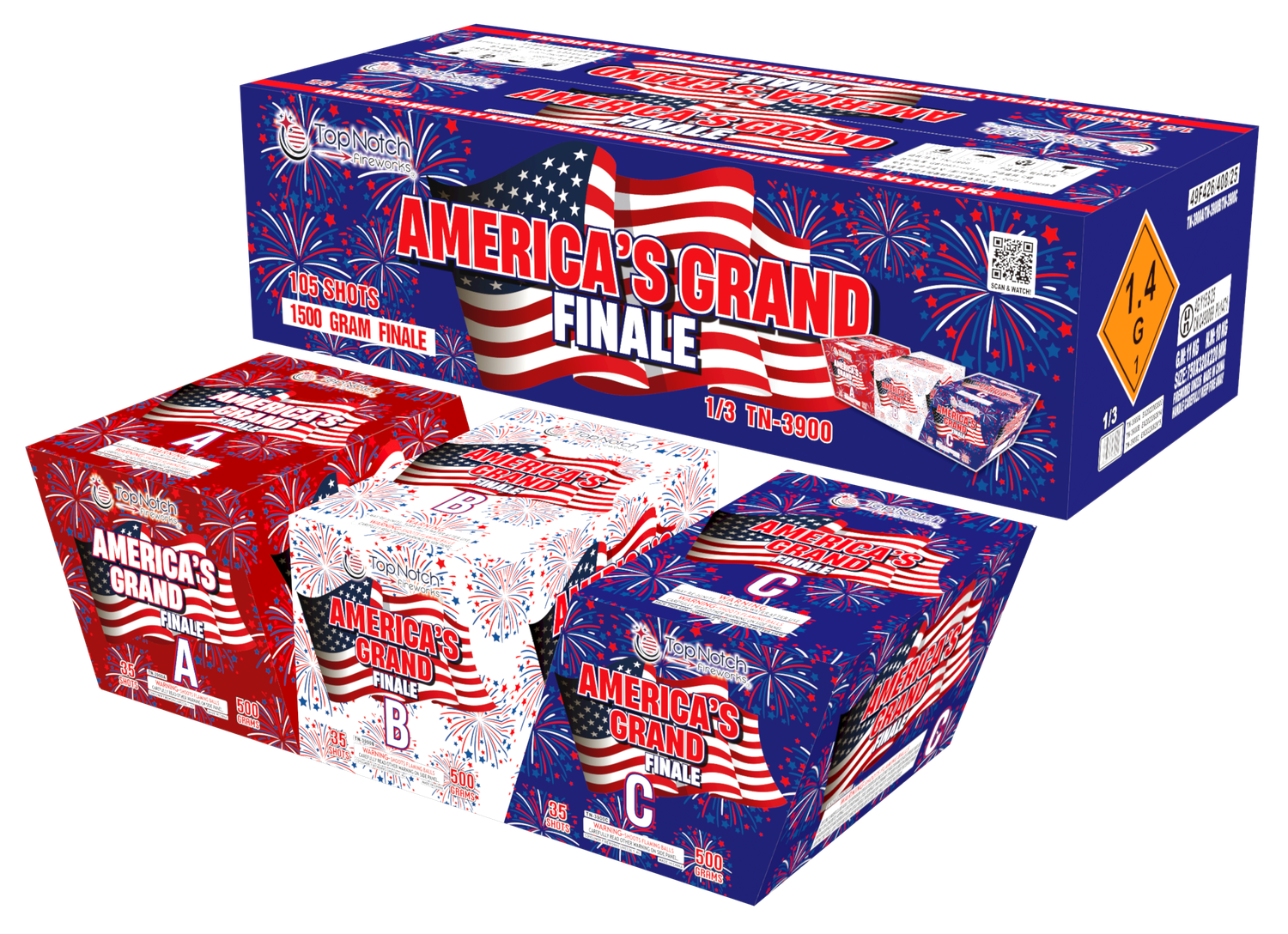 AMERICA'S GRAND FINALE 35 SHOTS TOTAL 105 SHOTS