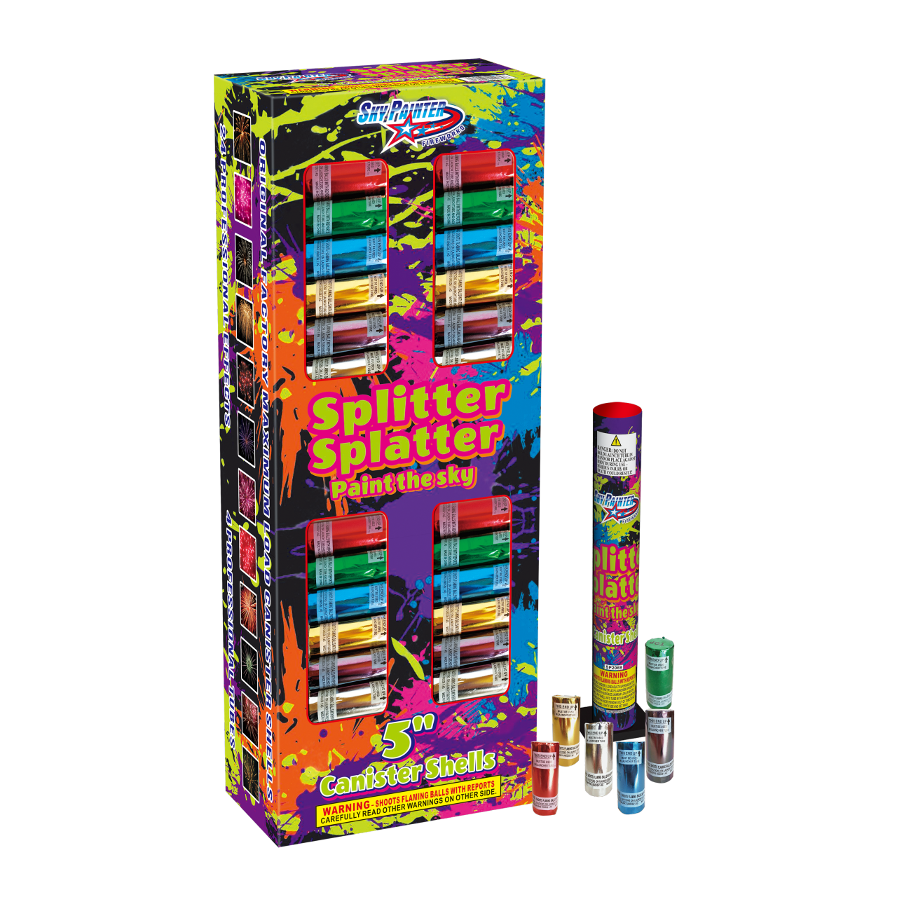 SPLITTER SPLATTER 5IN CANISTER SHELLS