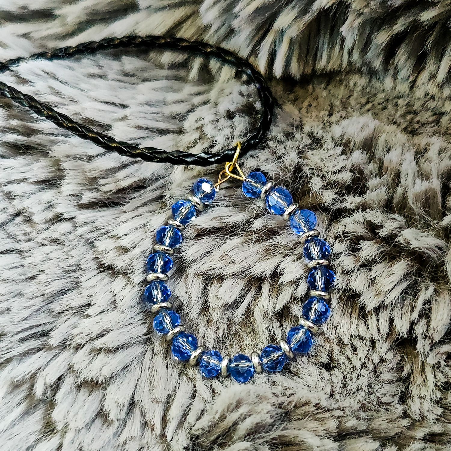 Blue &amp; Silver Ring Necklace - M.V.G Skart