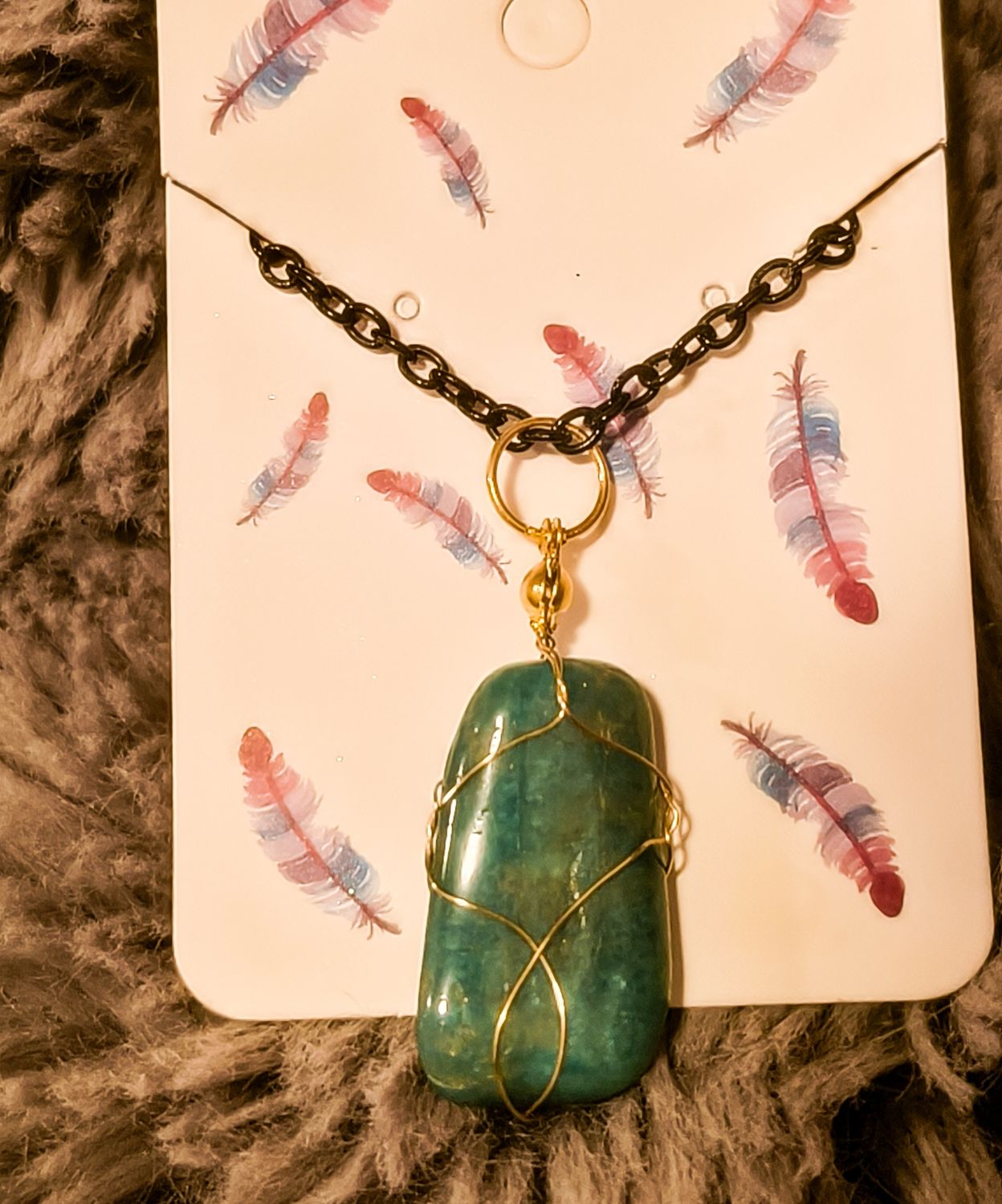 Green Amazonite Wire Wrapped Necklace - M.V.G Skart