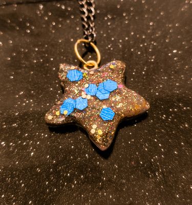 Blue &amp; Golden Star Necklace - M.V.G Skart