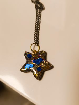 Blue &amp; Golden Star Necklace - M.V.G Skart