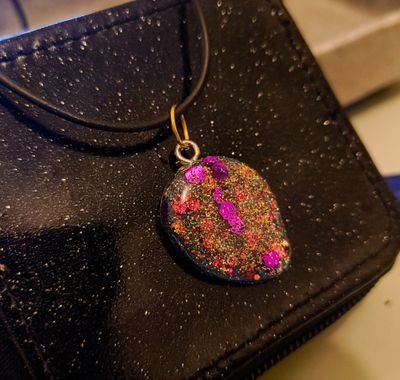 Pink Sparkly Drop Necklace - M.V.G Skart
