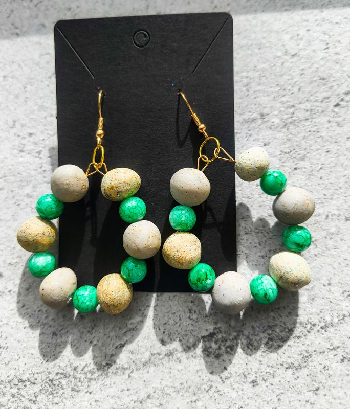 Green Hoop Earrings - M.V.G Skart