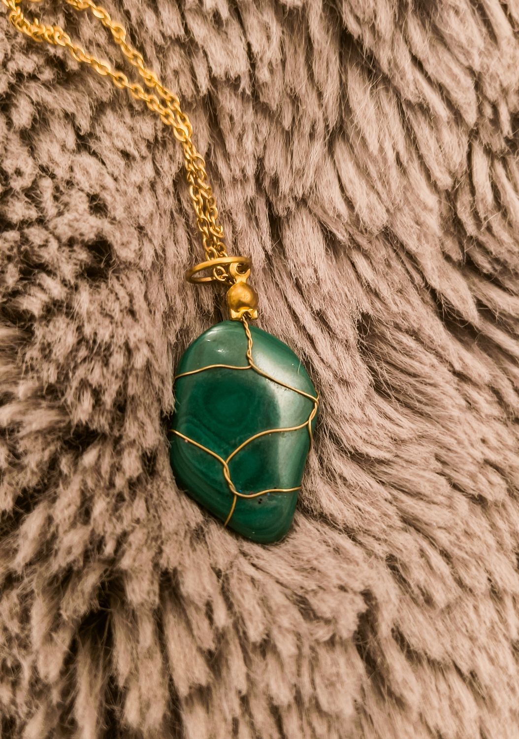 Malachite Wire Wrapped Necklace - M.V.G Skart