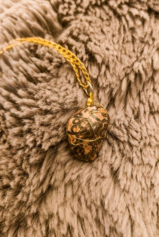Leopard Jasper Wire Wrapped Necklace - M.V.G Skart