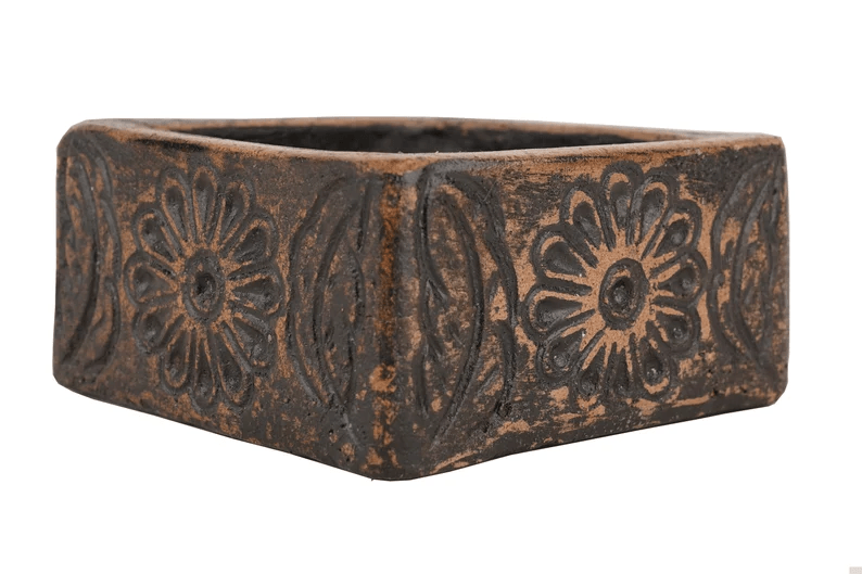 Bohemian Flower Candle Clay Vessel-Black and White- Mixed Pack - 10 Pieces