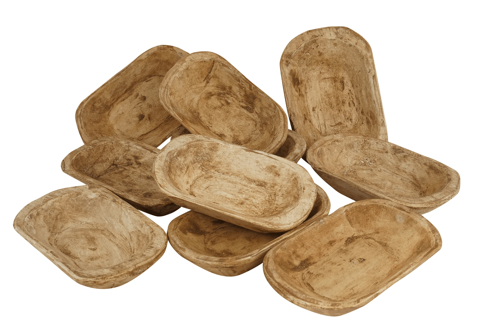 Mini Dough Bowl - Candle Ready -6x10 inches-Antiqued White