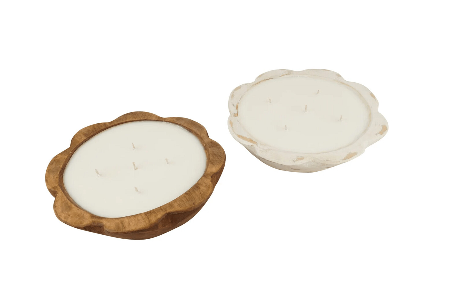 Starter Pack-Mixed-Carved Flower Bowl-10-12 inches-Waxed & White