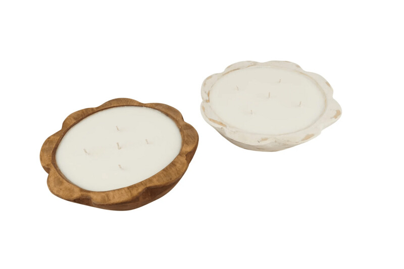 Starter Pack-Mixed-Carved Flower Bowl-10-12 inches-Waxed & White