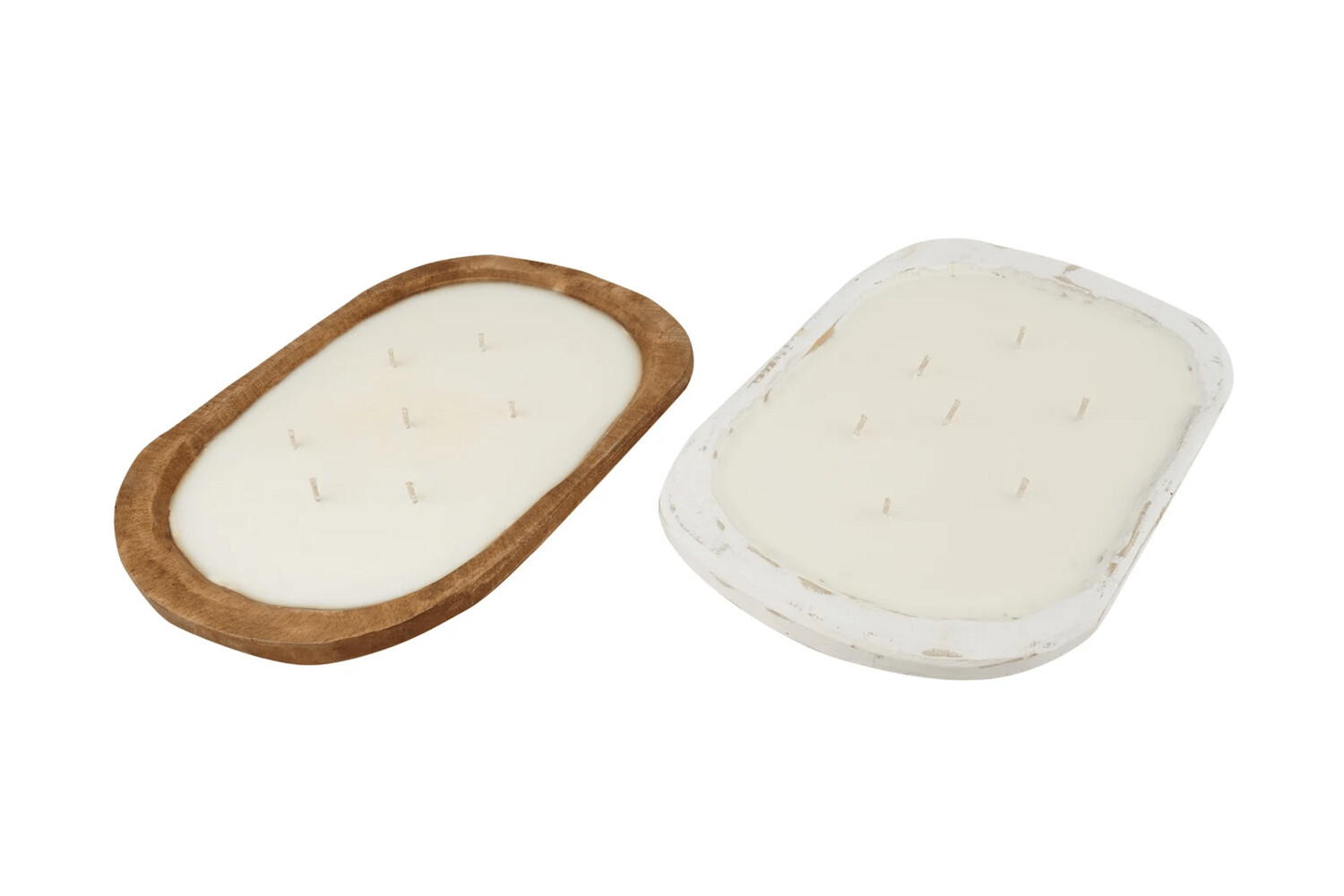 Small Dough Bowl - 10x14 inches-Waxed & White-Mixed Pack