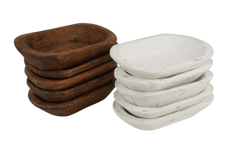  Dough Bowl Candle Company - 2-Pack 10x6 Wooden Dough