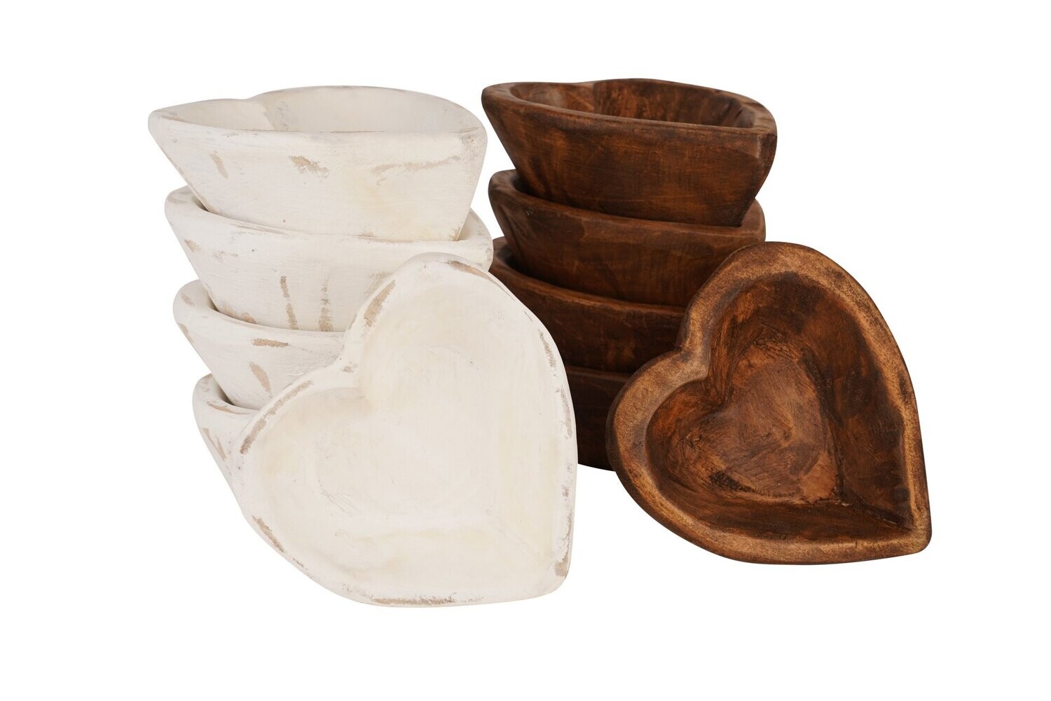 Heart-Mini Carved Heart -6x7 inches-Mini Carved Heart-Mixed Pack -Waxed & White-10 PCS