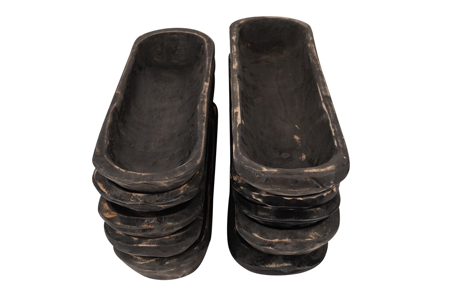 Small Baguette Dough Bowl-Candle Ready-6x20 inches-Black