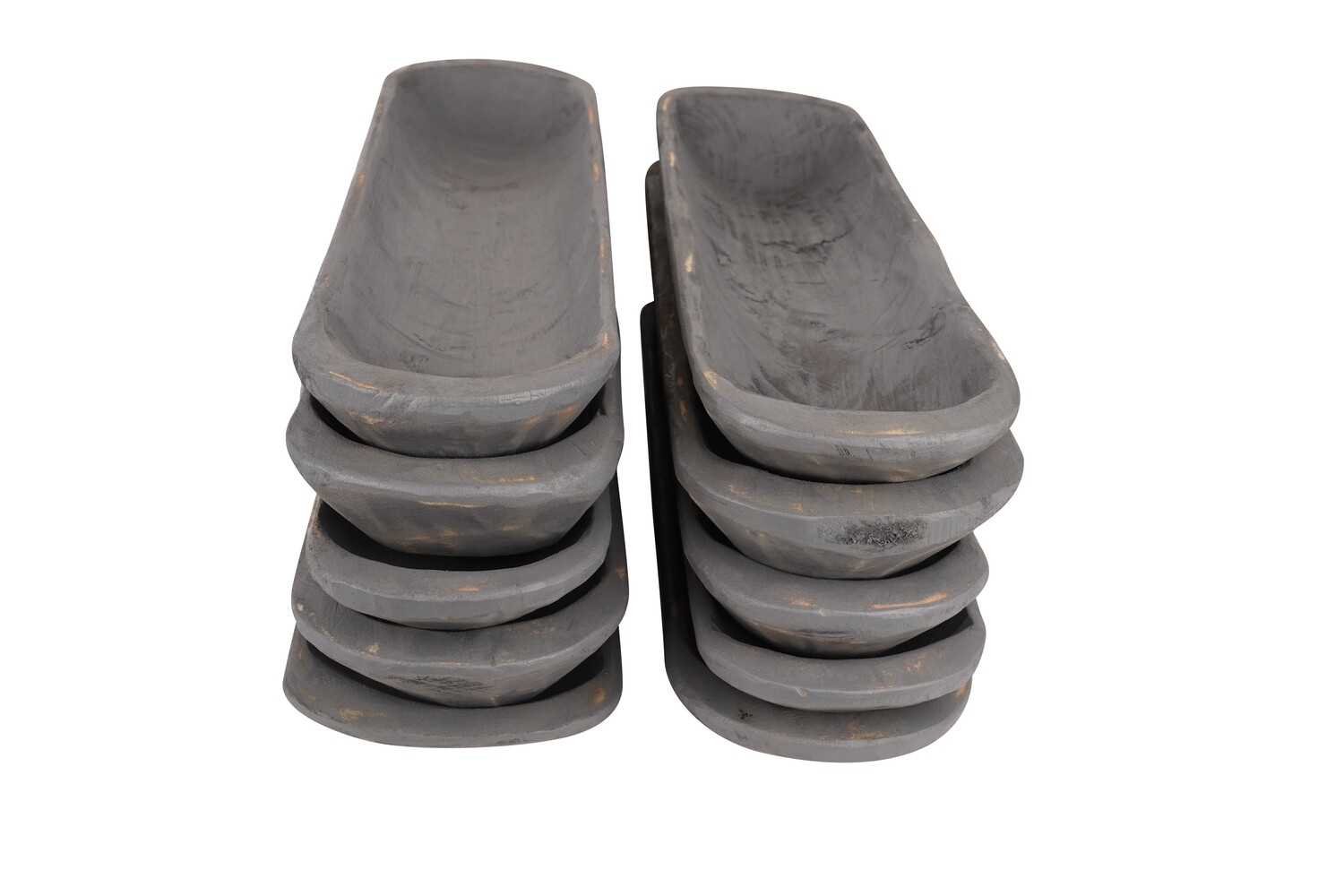 Small Baguette Dough Bowl-Candle Ready-6x20 inches -Industrial Gray