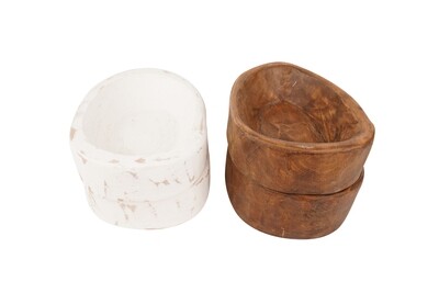 Easter Egg-Mixed Pack- Dough Bowl-White and Waxed-Mixed  Pack-12 PCS