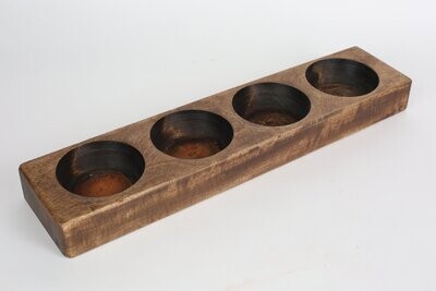 Four Hole Cheese mold-Wood-Handmade-22 x 5 x 2 inches-Candle Ready-4 Hole Cheese Mold