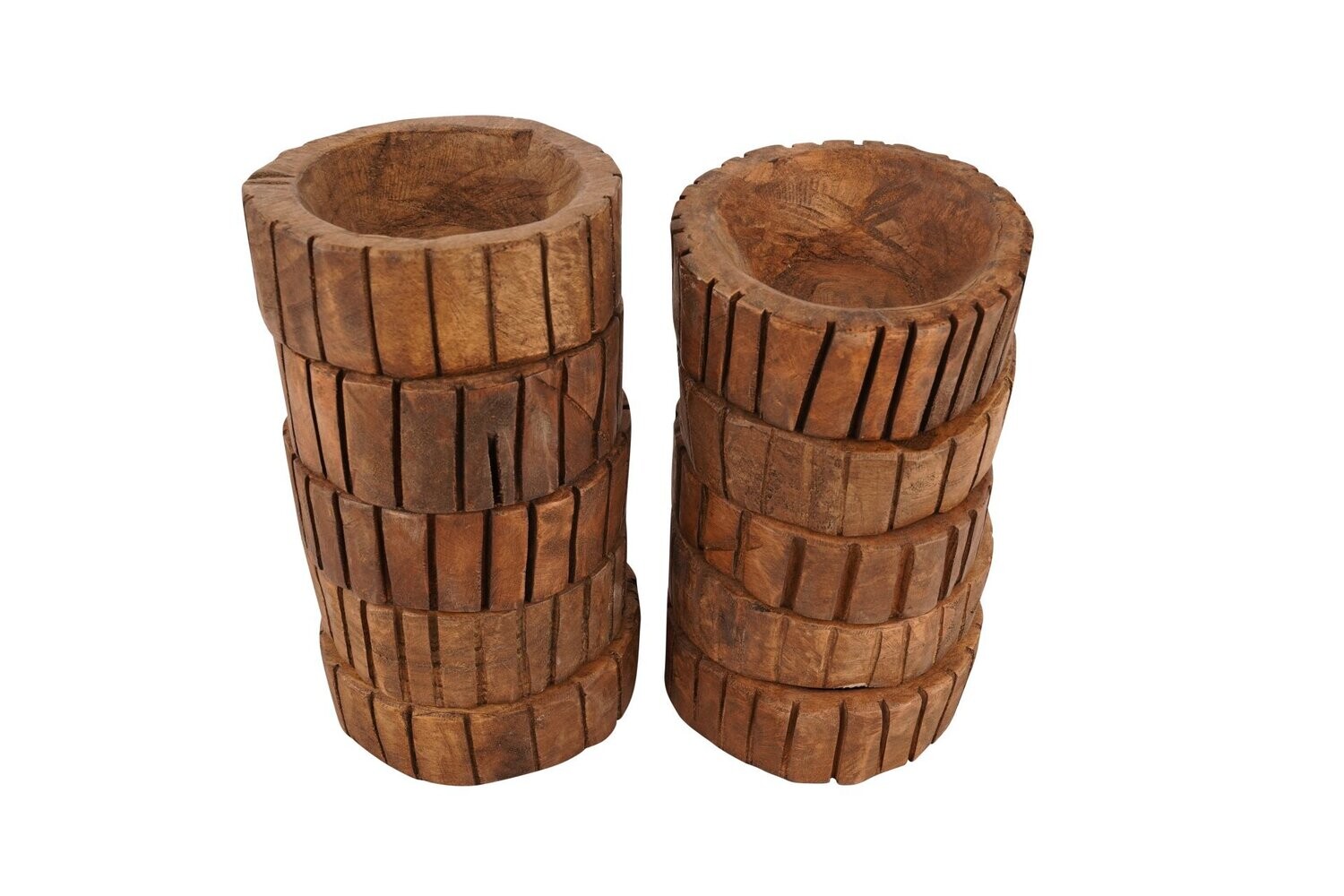 Ridgy(tm) Mini Round Dough Bowl - Candle Ready-6x2 inches-10 Color Choices, COLOR: Waxed