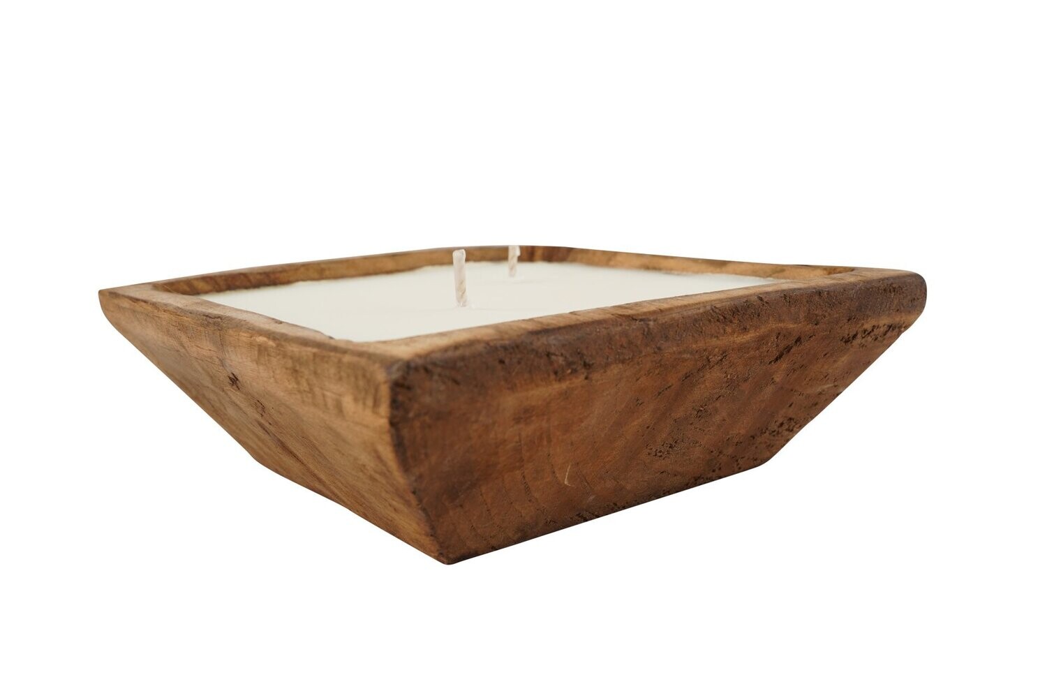 Farmhouse Square Dough Bowl-Candle Ready-6-7 inches-2 Color Choices, COLOR: Waxed