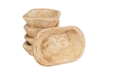 Mini Dough Bowl - Candle Ready -6x10 inches-Antiqued White