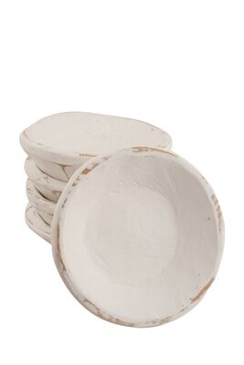 Small Round Dough Bowl-Candle Ready7-9 inch-White