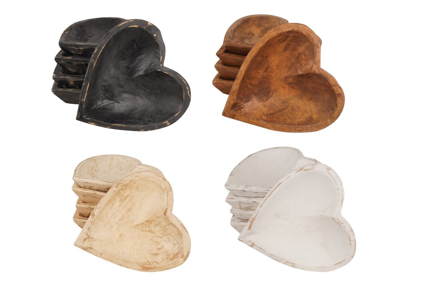 Small Carved Heart -10 inches-Candle Ready-4 Colors-Quad Pack-8 PCS