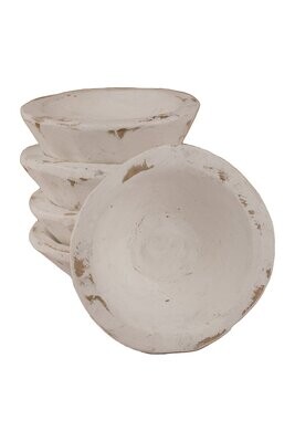 Super Stubby Mini Round Dough Bowl-Candle Ready-6 inch-White