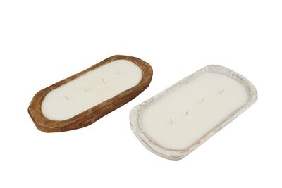 Mini Plus Dough Bowl - 6x12 inches-Waxed & White-Mixed Pack-10 PCS