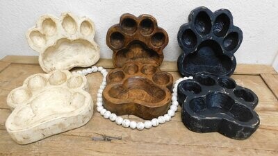 Large-Dog Paw Bowl-Home Decor #2-9 x 9 x 2.5 inches-Wood-Handmade-Carved-Exclusive Design-Dog Paw Bowl-Home Decor #2