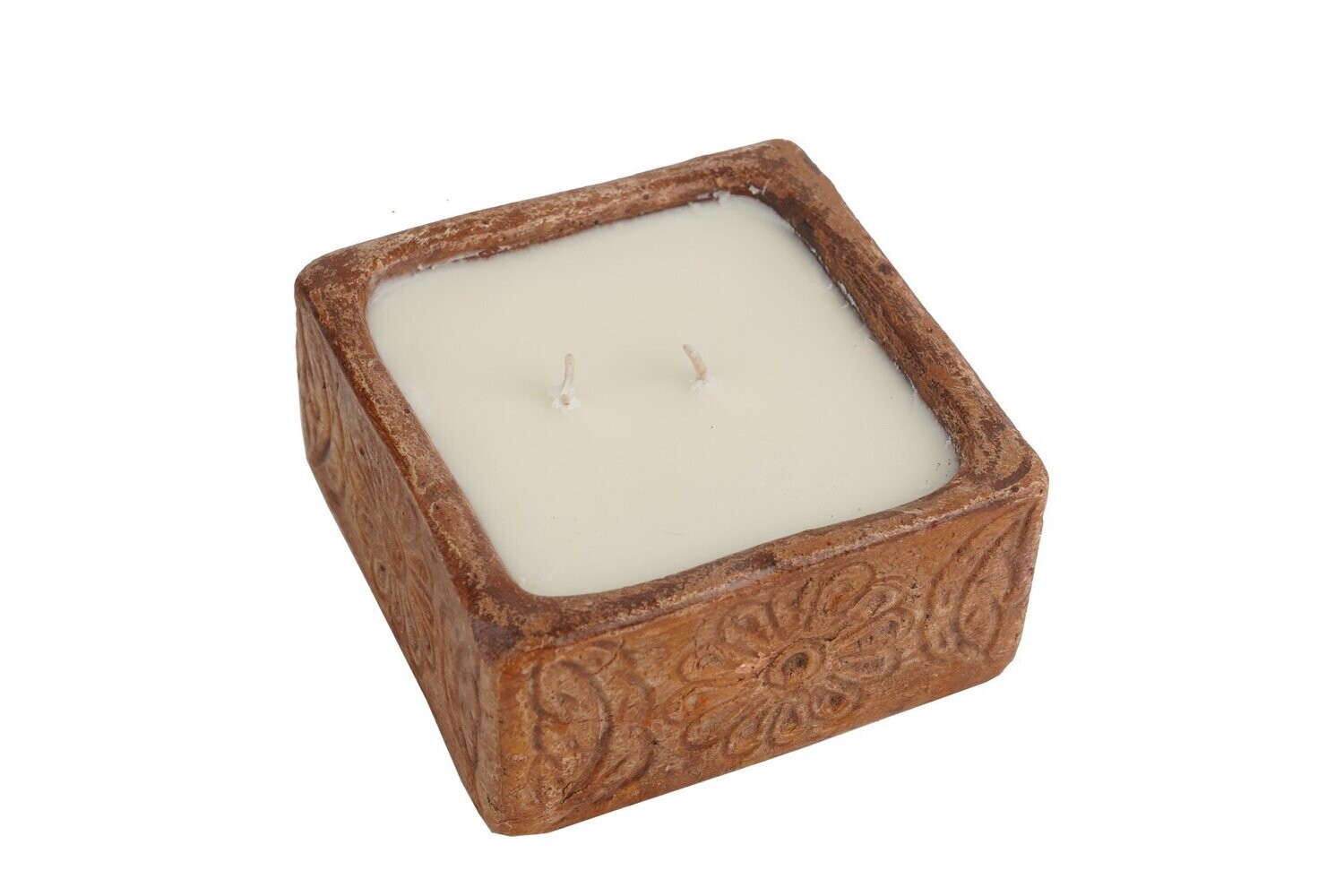 Bohemian Flower Candle(tm) -Candle Ready Clay Vessel - 4 Color Choices-10 Pieces, COLORS: Sienna Red