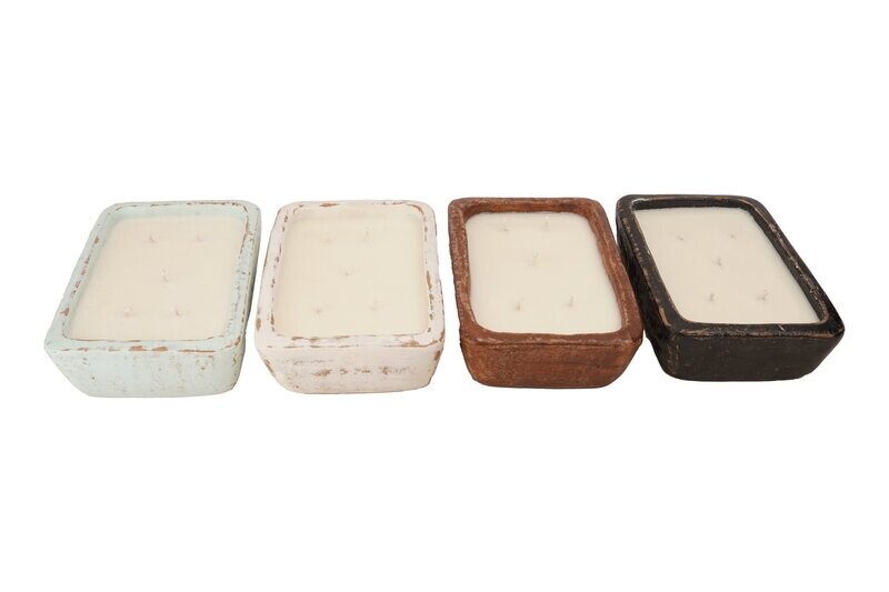 Boho Clay Candle Clay Vessel-6x9 inches-Assorted Pack-8 Pieces