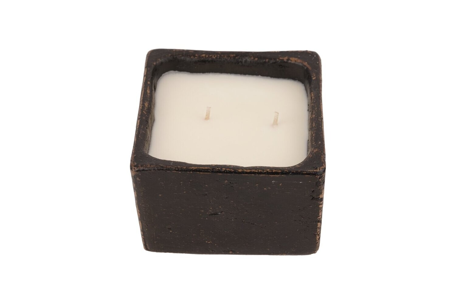 Quadra  Candle Ready-5x5 inches Clay Vessel-5 Color Choices, COLOR: Black