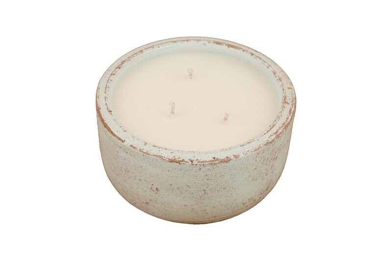 CLEARANCE-Roundsy -Candle Ready Clay Vessel-6x3 inches-Roundsy-Turquoise-CLEARANCE-$11