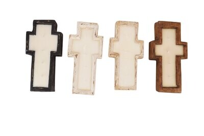 Small Cross Dough Bowl-Wooden-Candle Ready-6x12 inches-Quad Pack-8 PCS