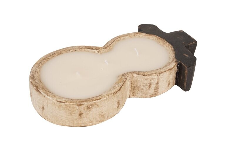 Small Farmhouse-Candle Ready-6x12 inches-Original Design-Carved Snowman Dough Bowl-Small- Traditional