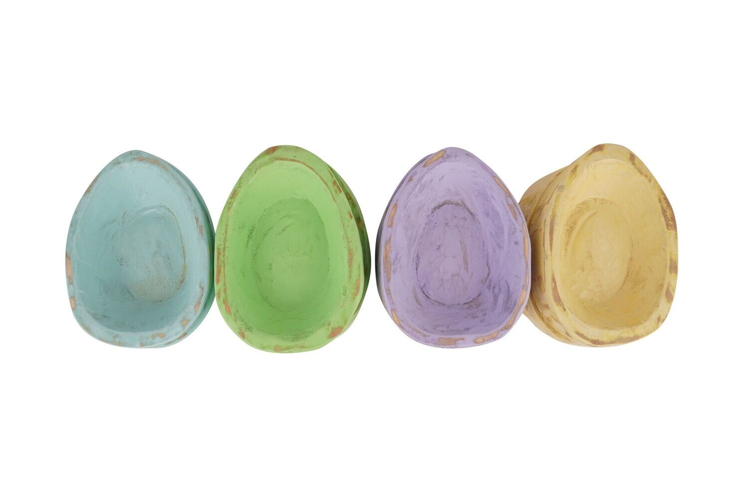 Easter Egg Dough Bowl-Spring Color  Pack-Carved-Wood-12 PCS
